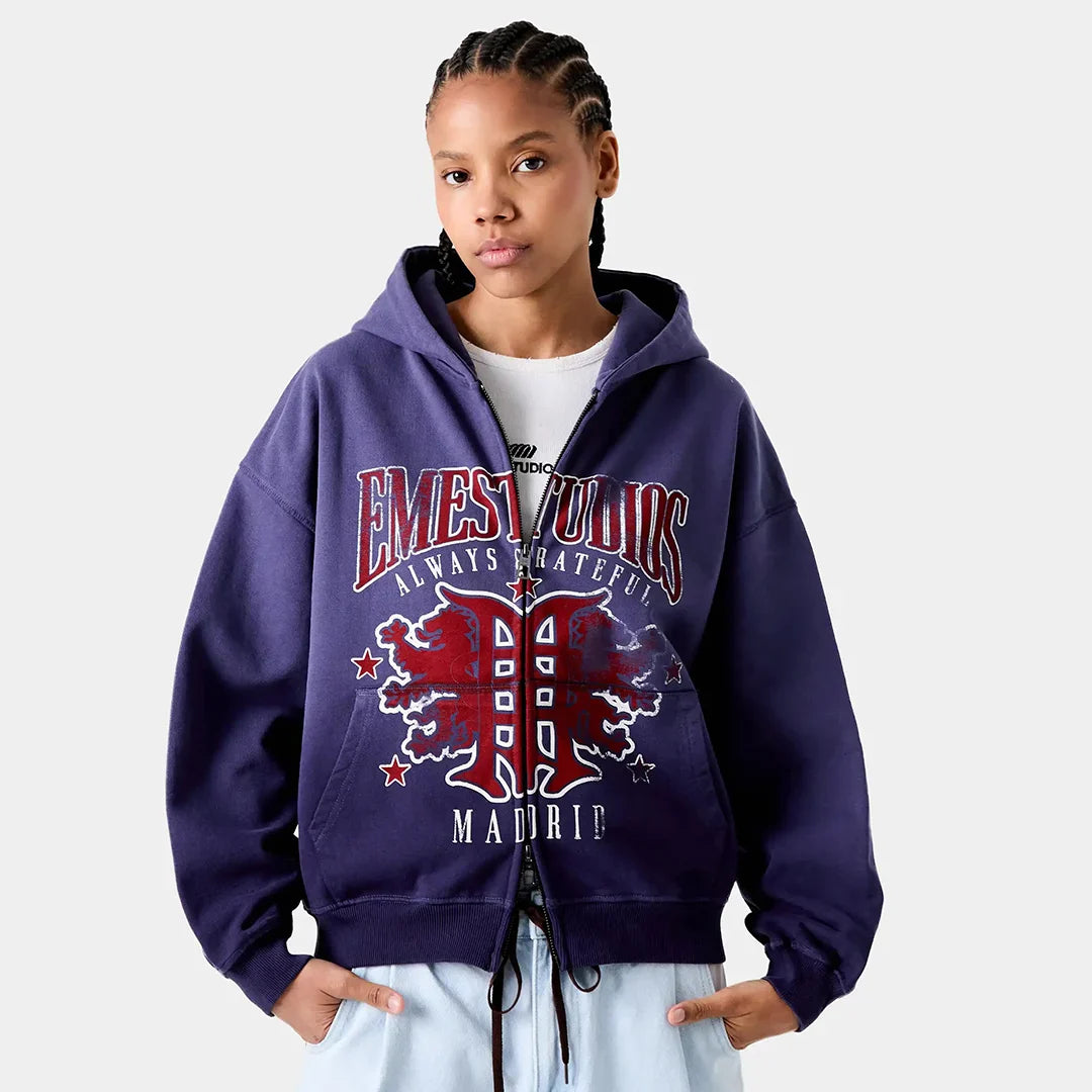 Poleron Eme Studios Dusk Blue Ribbon Full Zip - XL