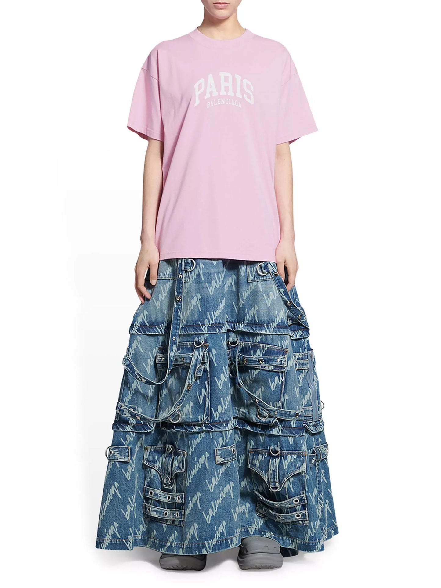 Polera Balenciaga Cities Paris Baby Pink Medium Fit - XL
