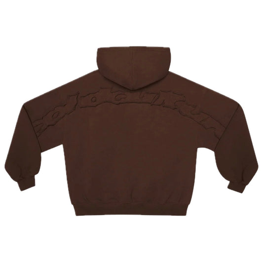 Poleron Cold Culture Distress Curved Hoodie Brown