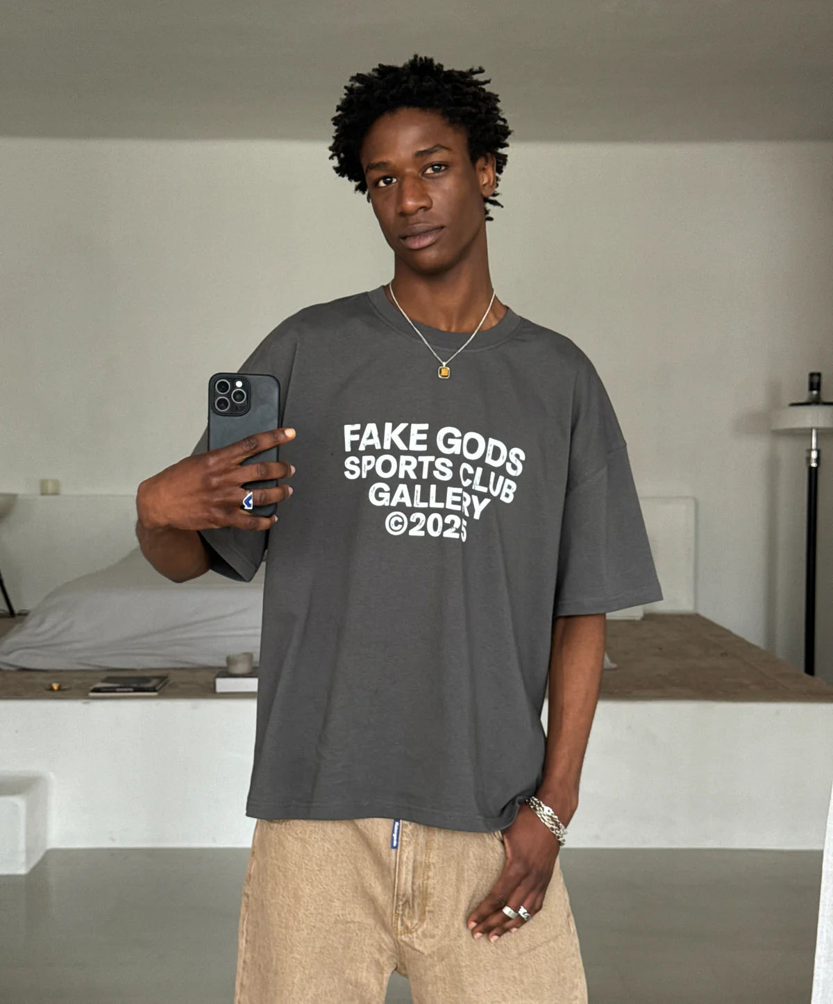 Polera Fake Gods Sports Gallery Dark Grey - L