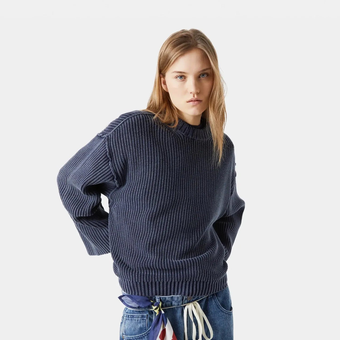 Sweater Eme Studios Collective Slate Blue Knit