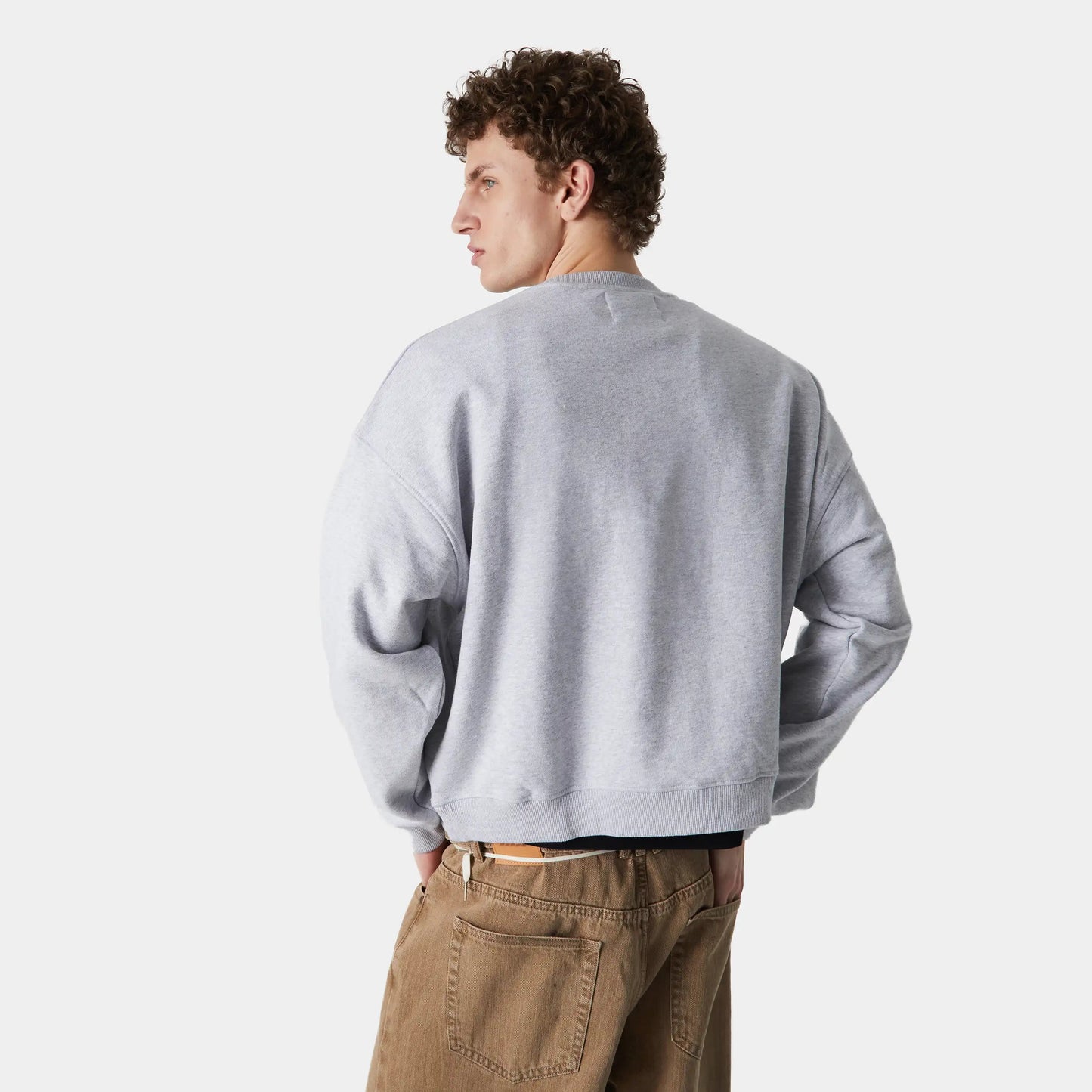 Poleron Eme Studios Box Heather Grey Oversized Crewneck