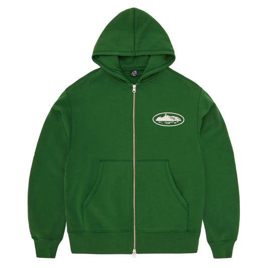Poleron Corteiz Island Puff Print Zip Hoodie Green