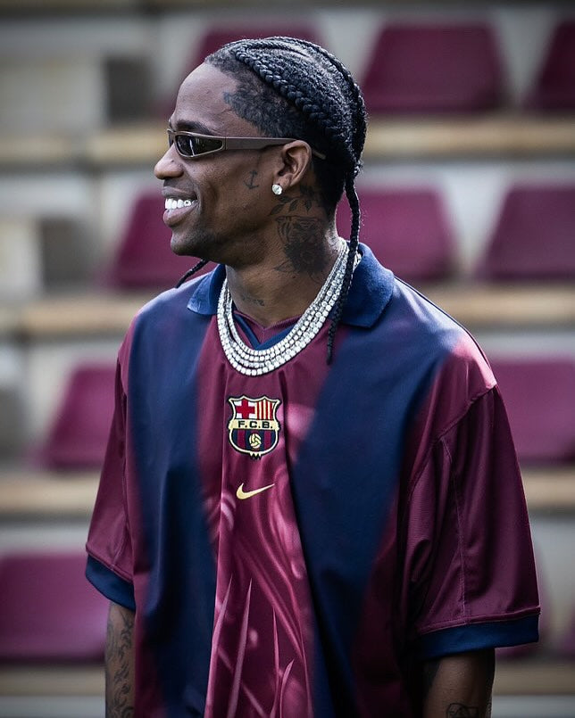 Camiseta Travis Scott x Nike x FC Barcelona 2000/01 Home Skeleton Jersey
