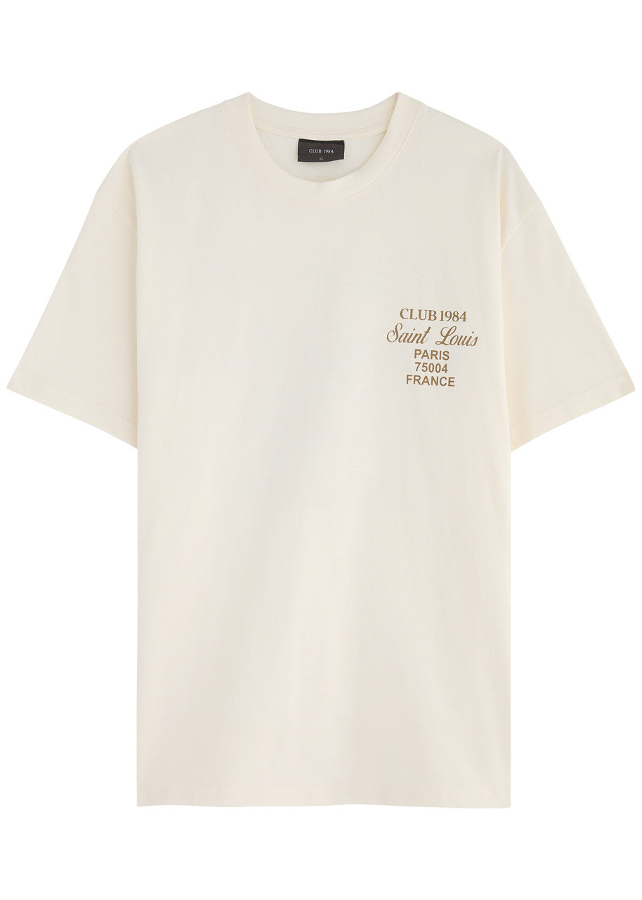 Polera Club 1984 Patron Script Off White