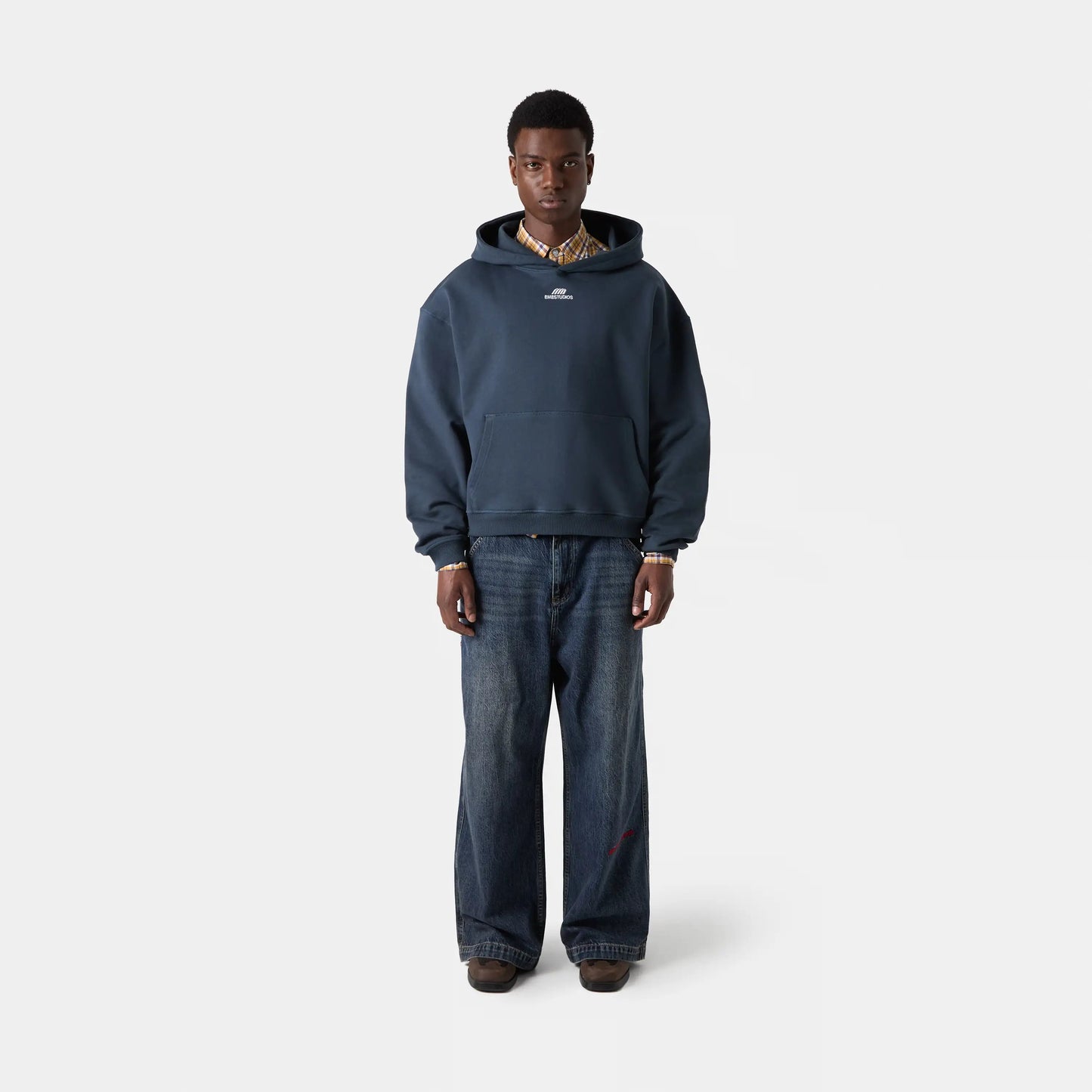 Poleron Eme Studios Basic Navy Oversized Hoodie