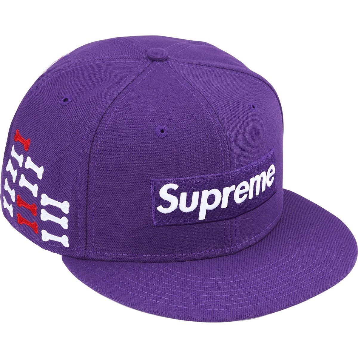 Gorro Supreme Bones Box Logo x New Era Purple
