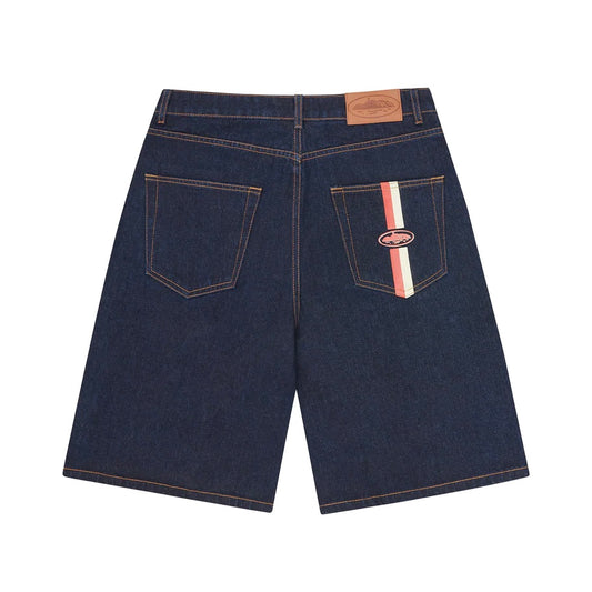 Short Corteiz Dual Stripe Denim Washed Indigo