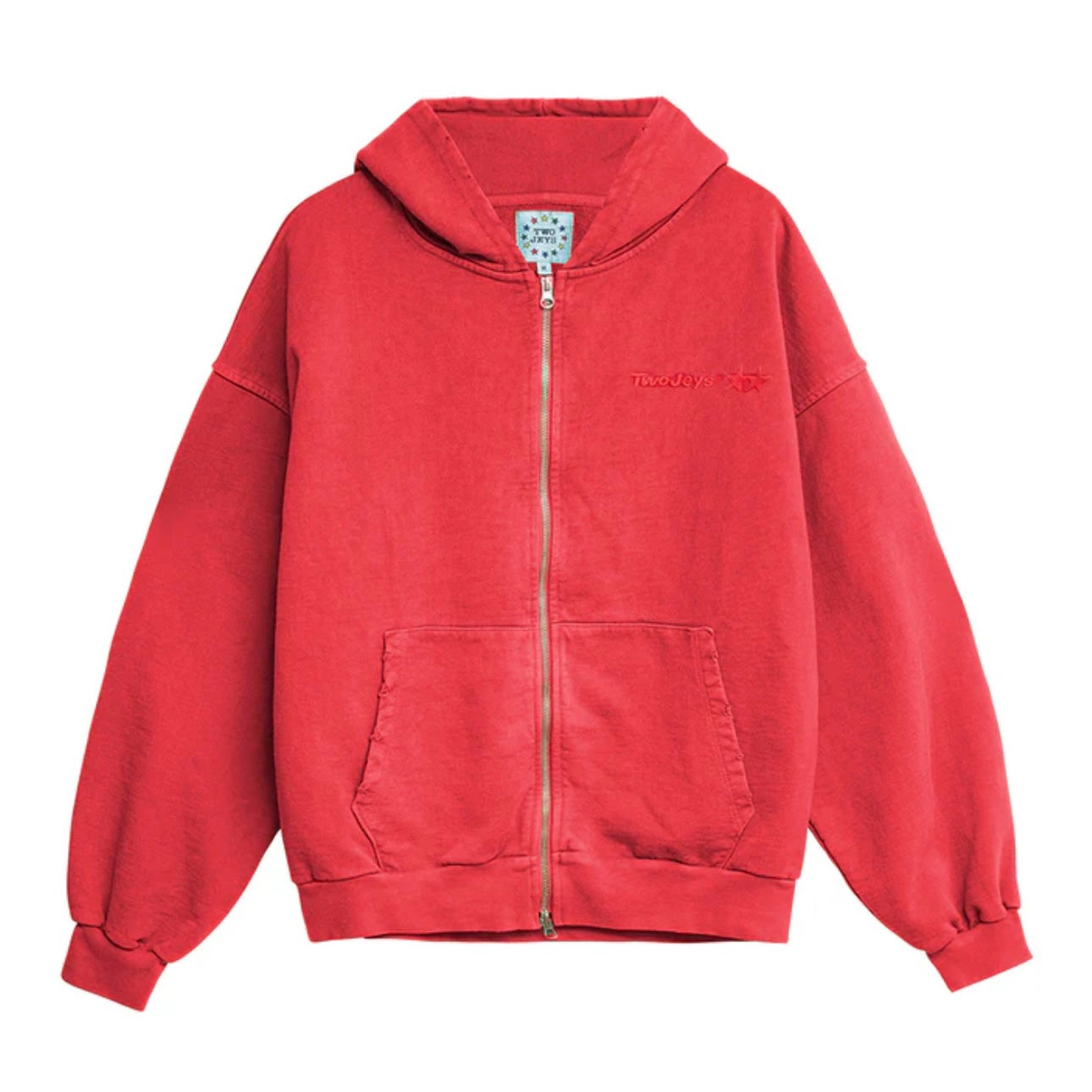 Poleron TwoJeys Icon Washed Zipper Red
