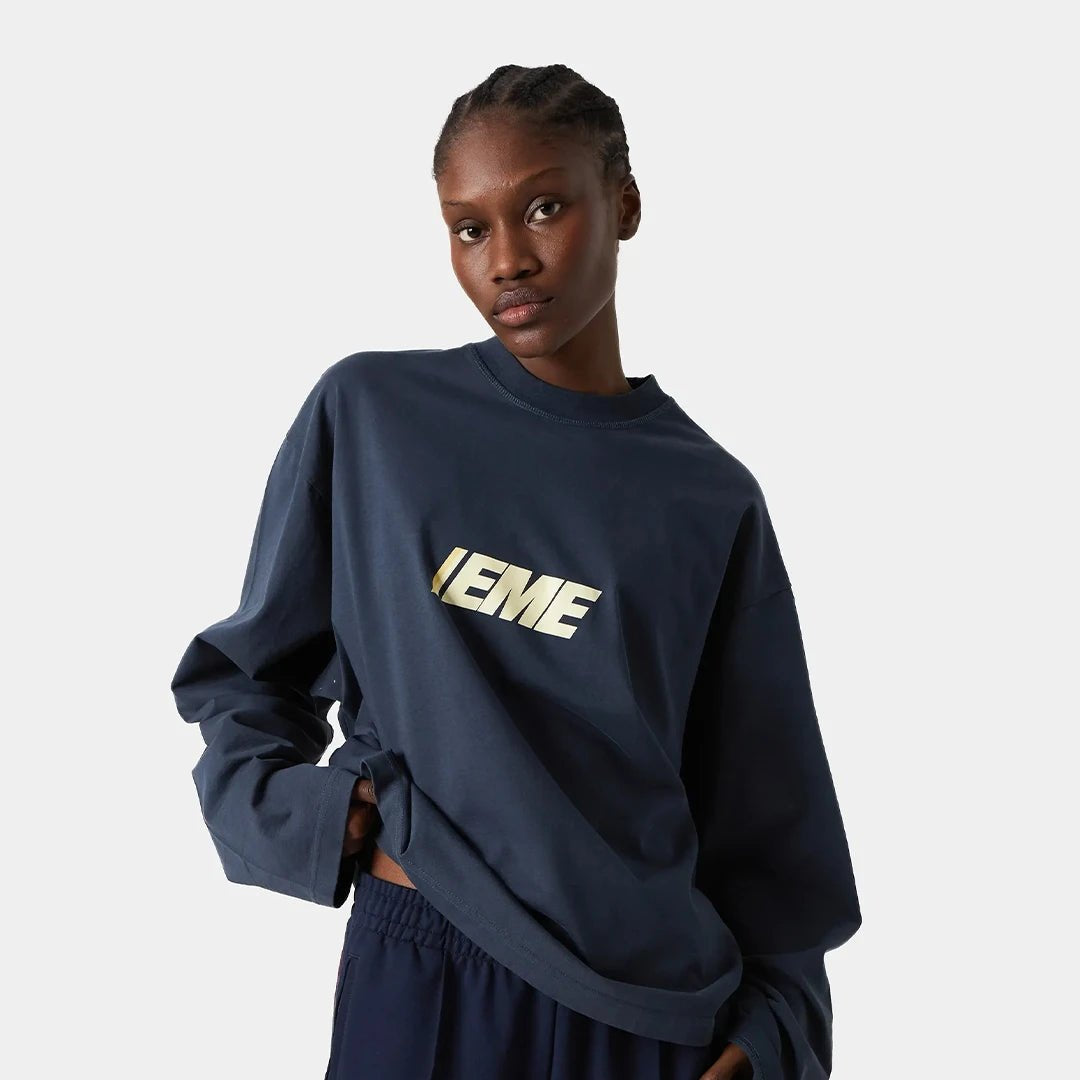 Polera Eme Studios Thrill Navy Long Sleeve Tee