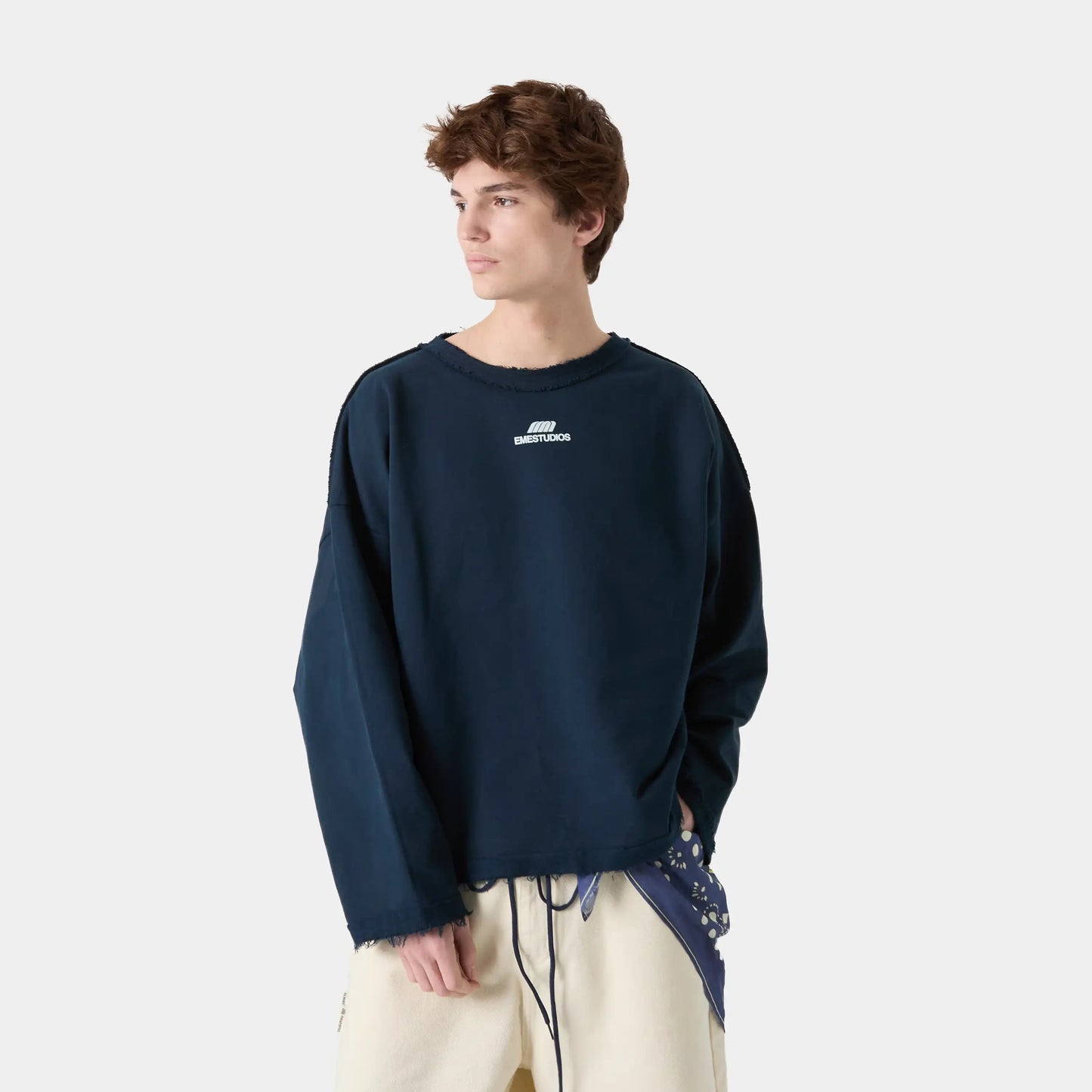Poleron Eme Studios Suty Reverse Navy Crewneck