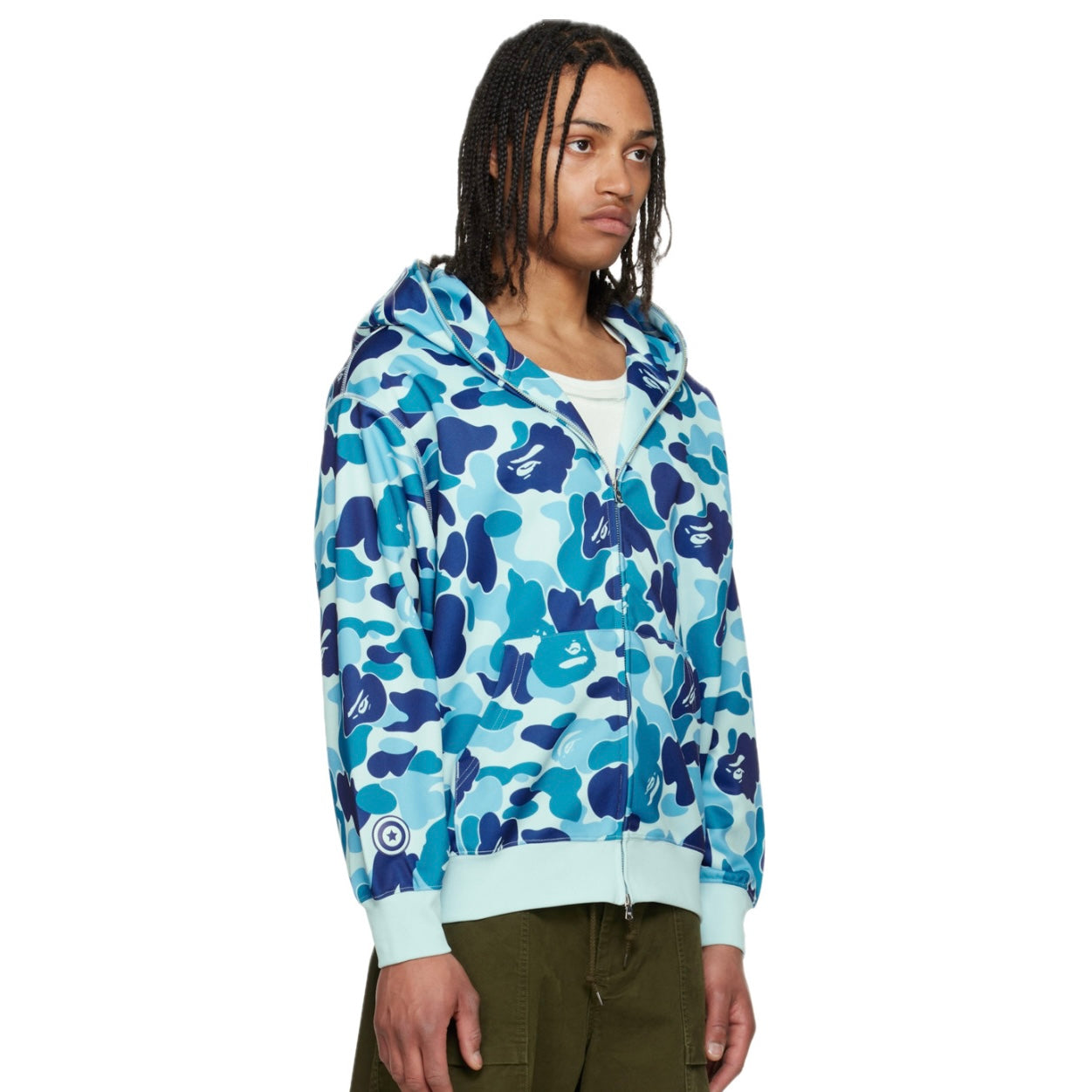Poleron BAPE ABC Camo Shark Full Zip Hoodie Blue