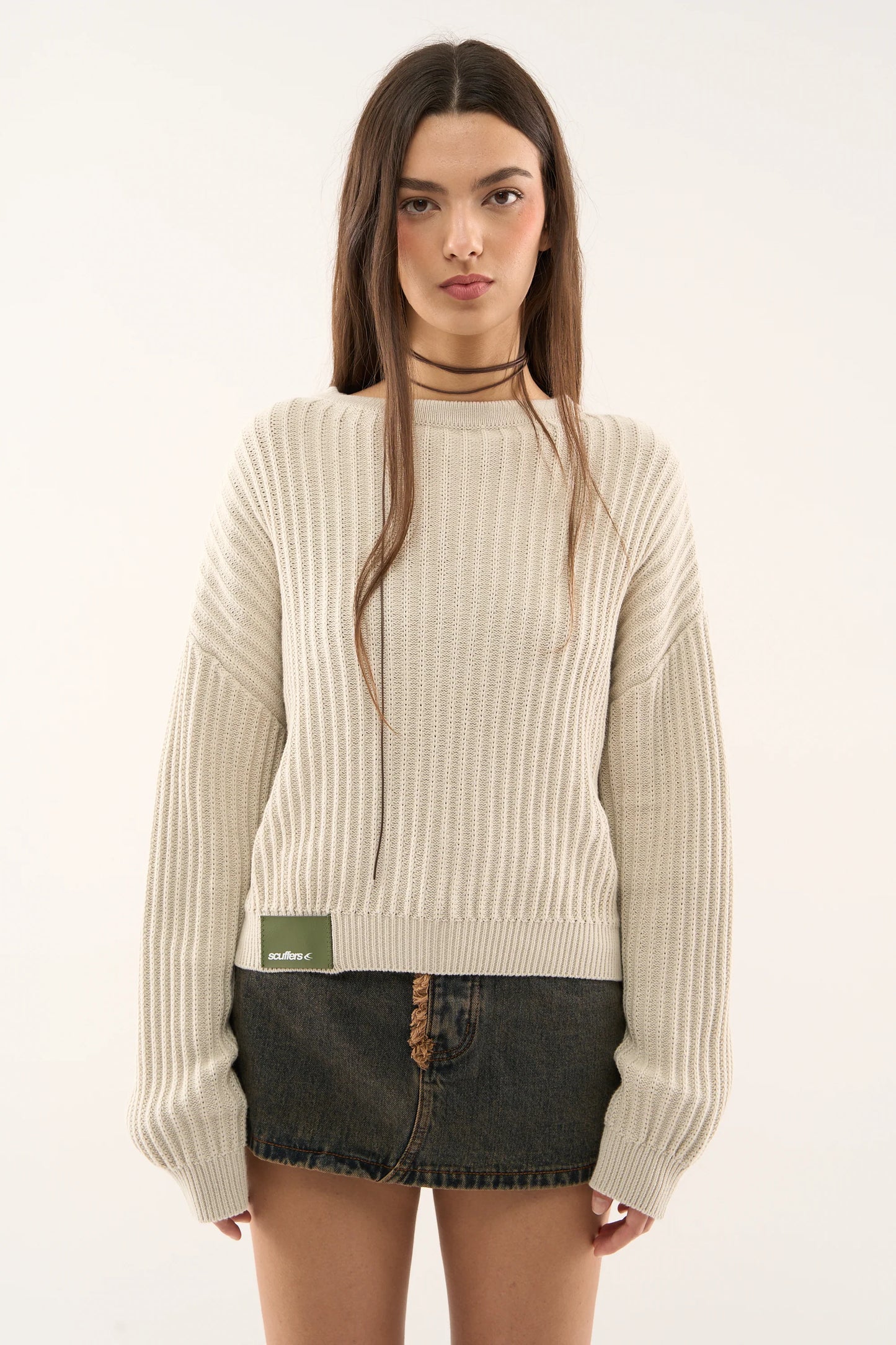 Sweater Scuffers Rookie Ecru Knit