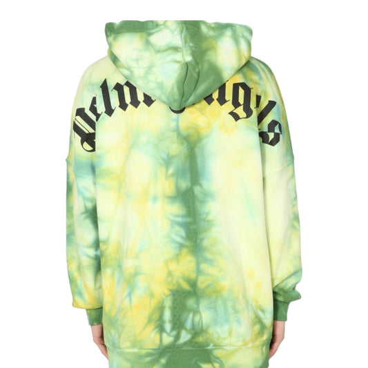 Poleron Palm Angels Green Tie-Dye Logo