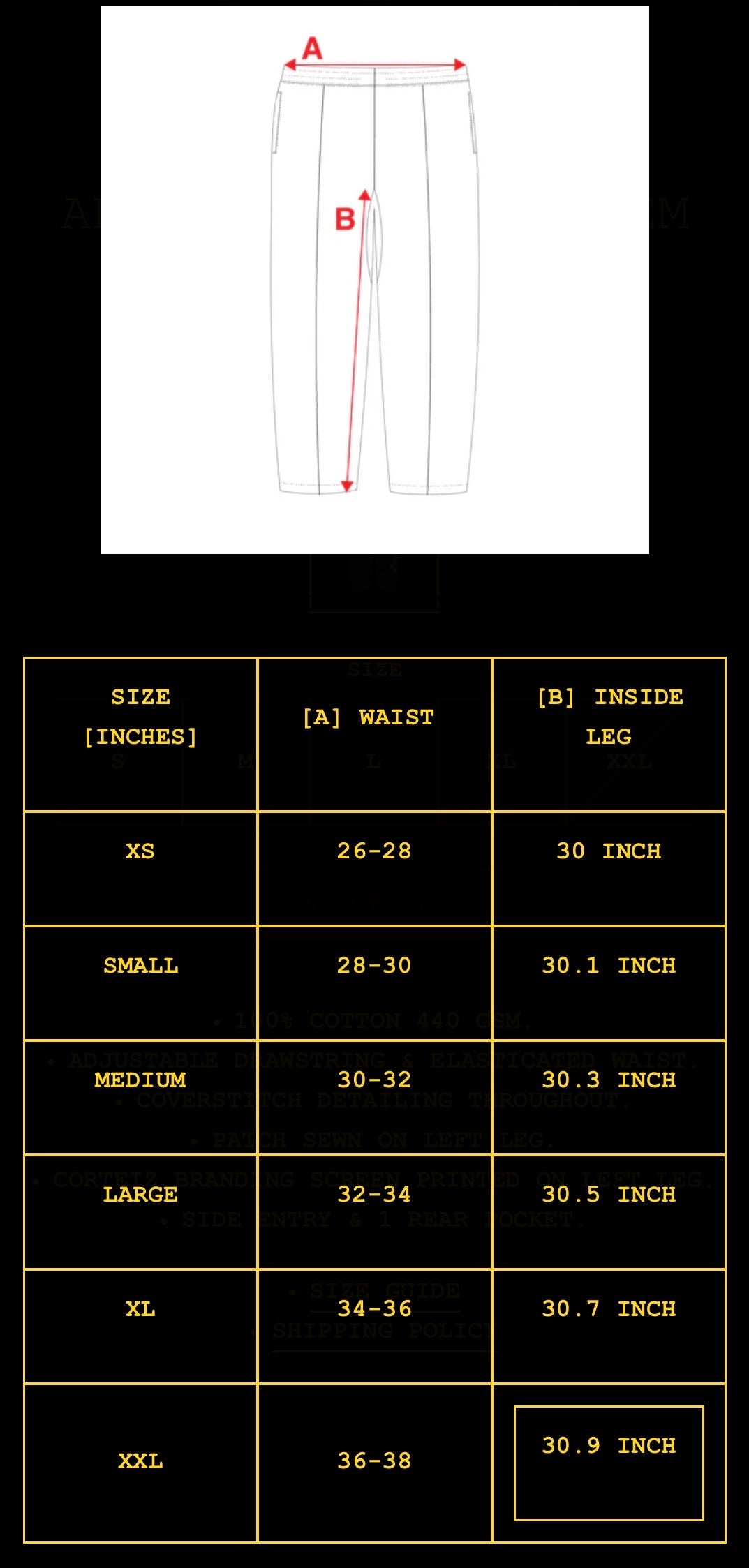 Pantalon Corteiz Arch Shield Open Hem Sweatpant Black