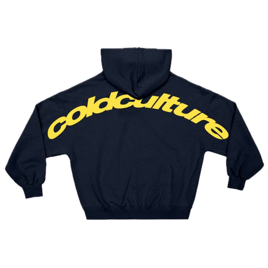 Poleron Cold Culture Curved Hoodie Midnight Blue