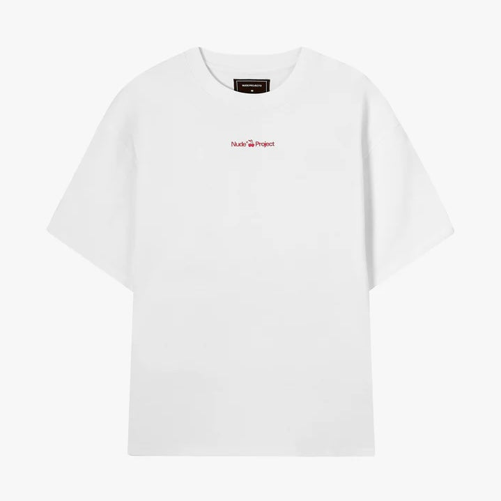 Polera Nude Cherry Logo Tee White