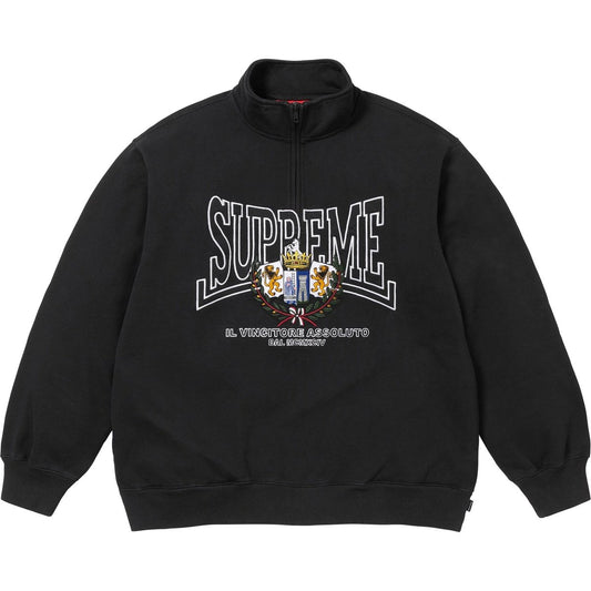 Poleron Supreme Crest Applique Half Zip Pullover Black