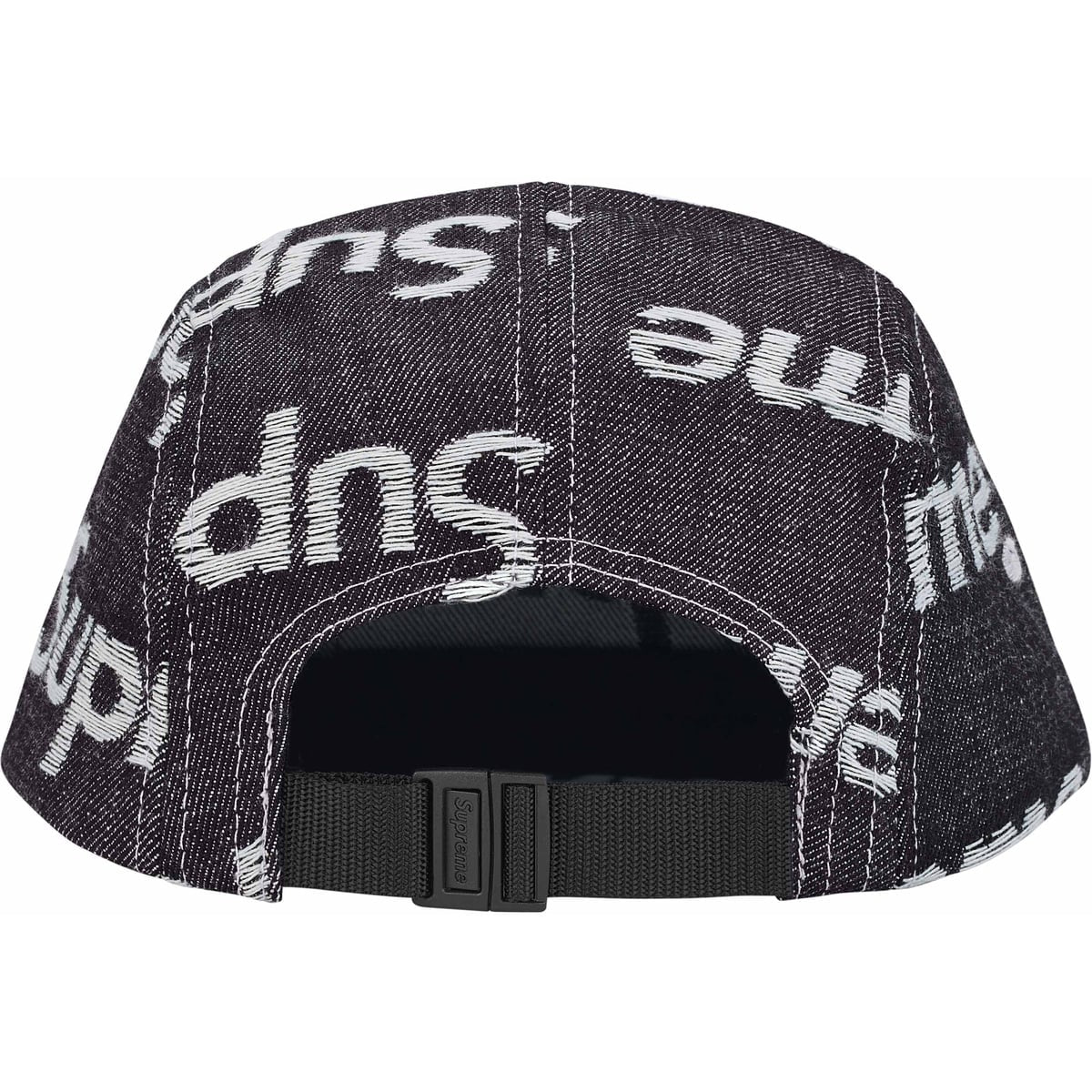 Gorro Supreme Jacquard Logos Denim Camp Cap Rigid Indigo