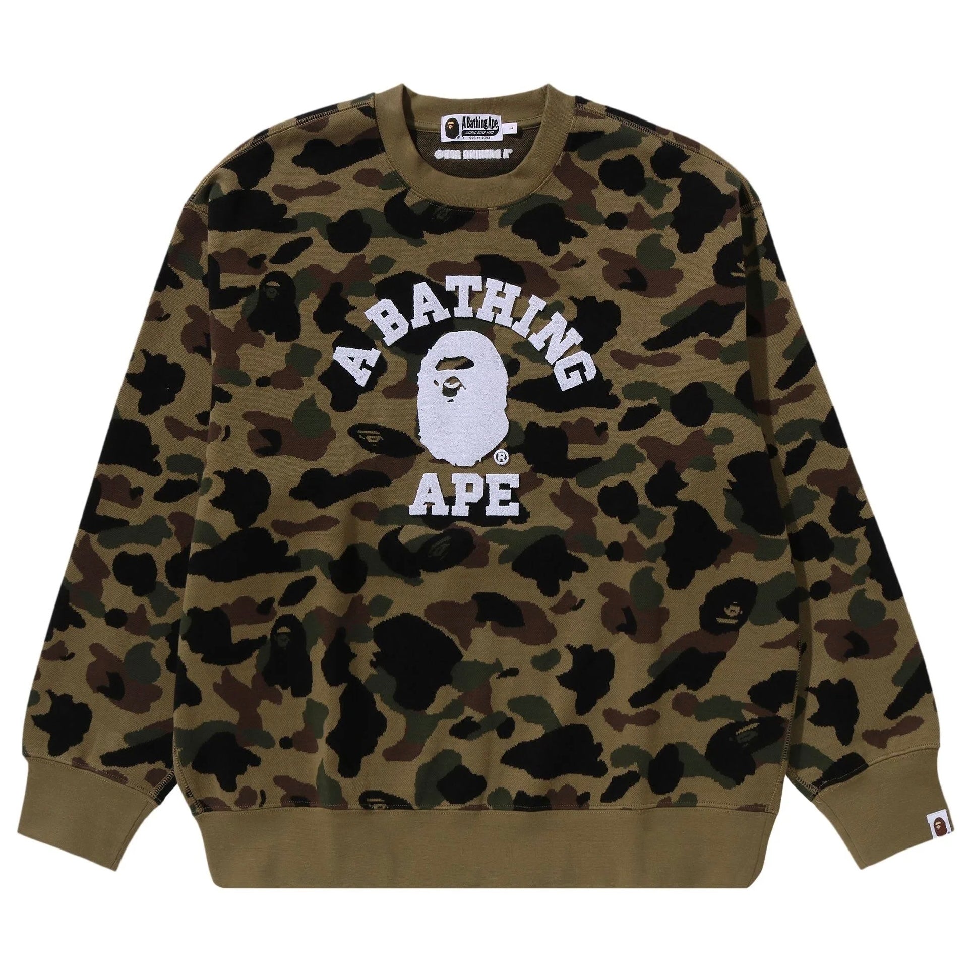 Poleron Bape 1st Camo Jacquard College Relax Fit Crewneck