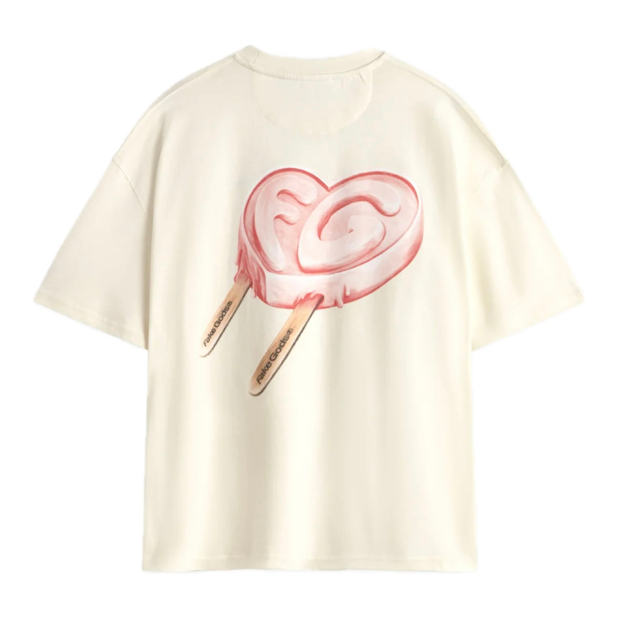 Polera Fake Gods Iced Heart Tee Cream - L