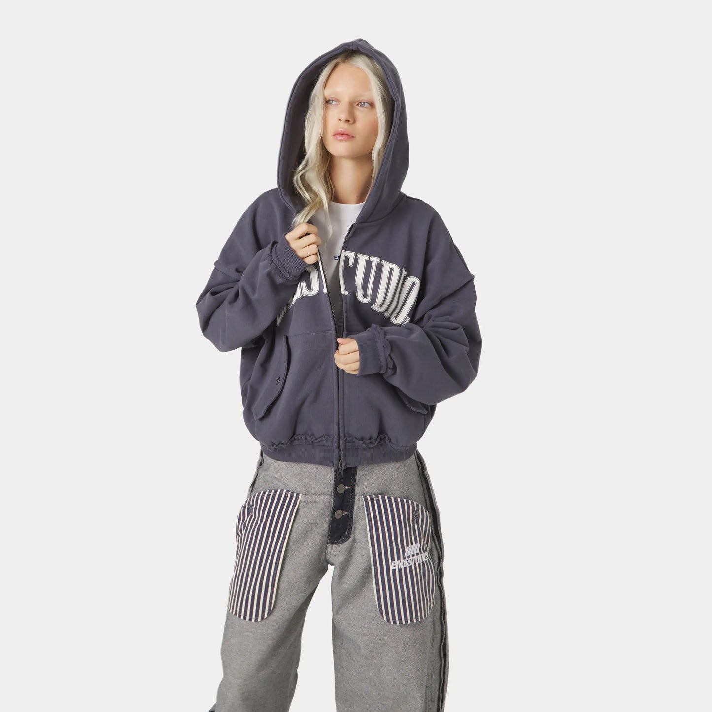 Poleron Eme Studios Vault Ombre Blue Full Zip