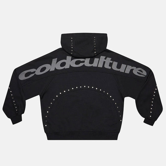 Poleron Cold Culture Stud Zip Hoodie Black