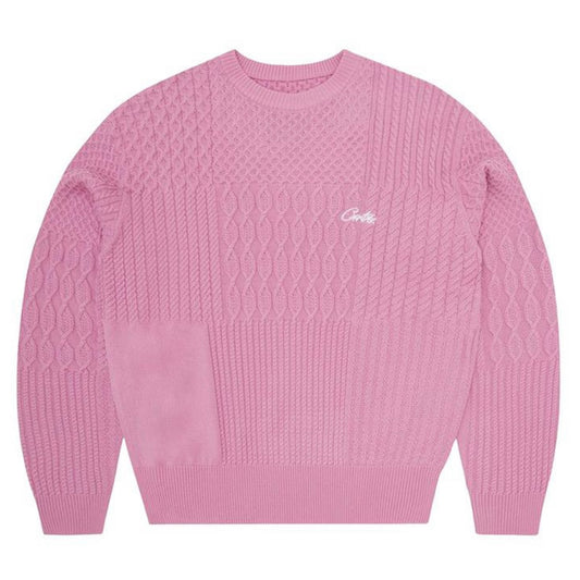 Sweater Corteiz Paneled Multi Knit Pink