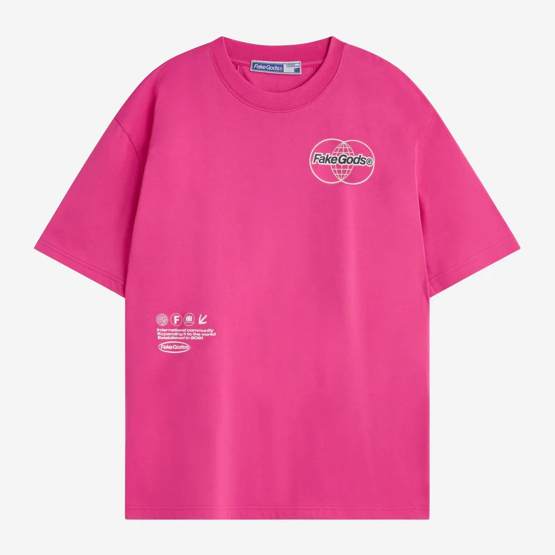 Polera Fake Gods Global Tee Fuchsia