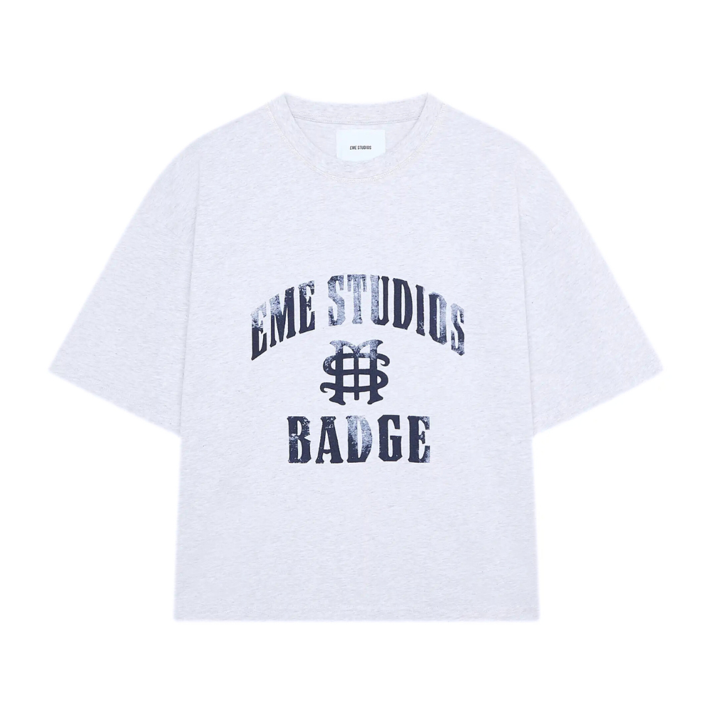 Polera Badge Heather Grey Oversized