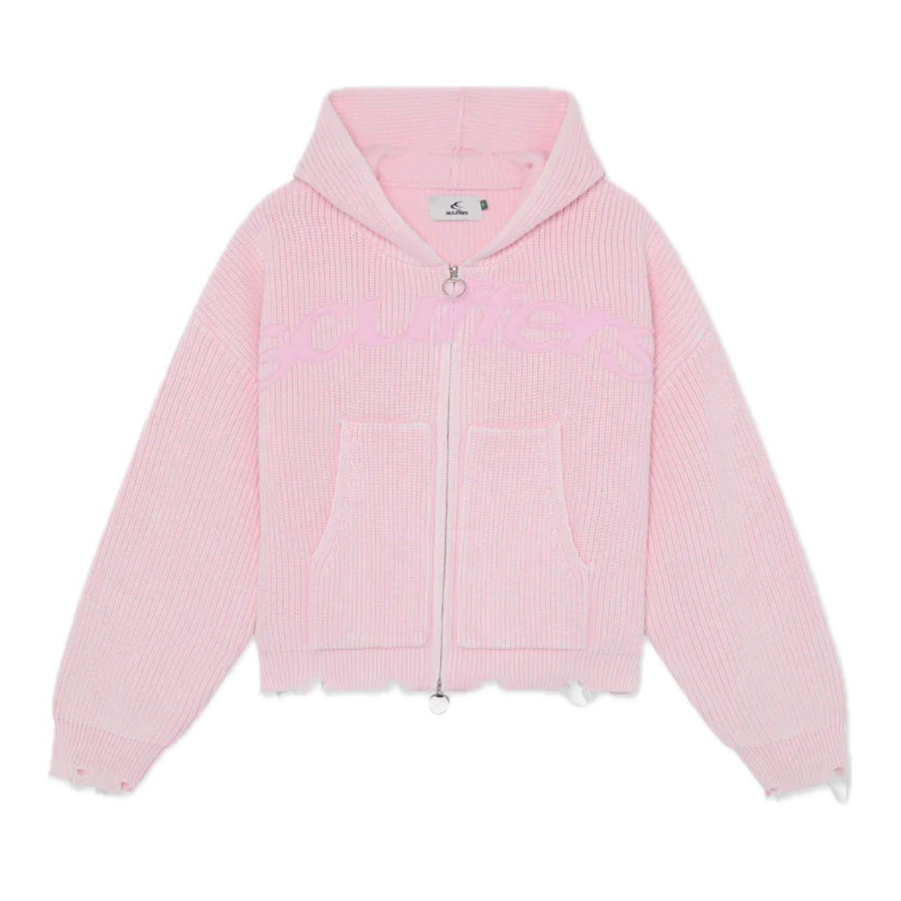 Sweater Scuffers New Light Pink Buzz Knit Zipper