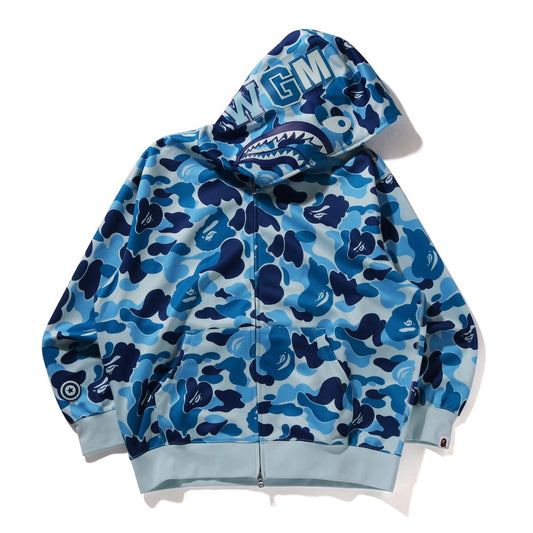 Poleron BAPE ABC Camo Shark Full Zip Hoodie Blue