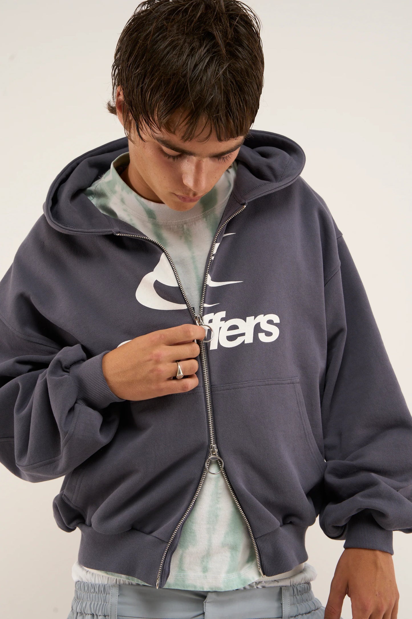 Poleron Scuffers Logo Navy Zipped Hoodie