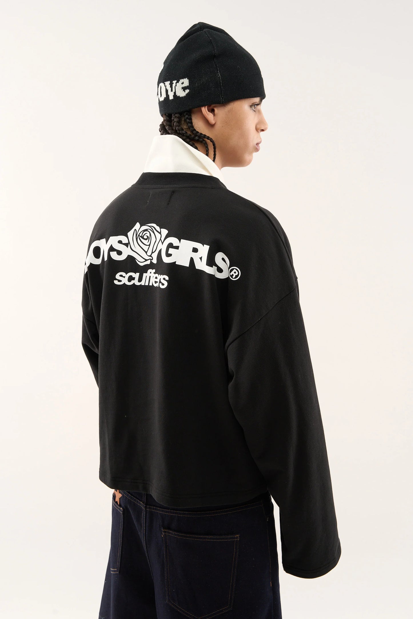 Poleron Scuffers Boy Black Sweatshirt Crewneck