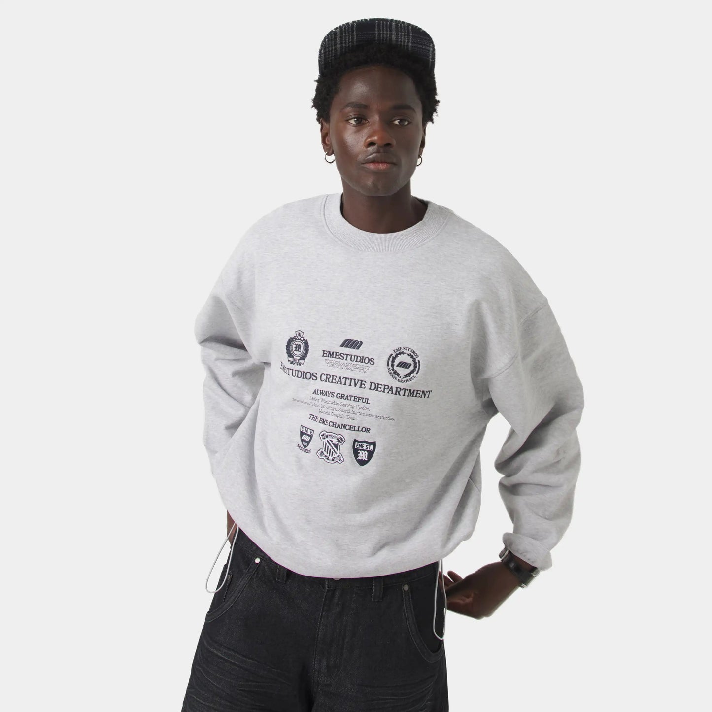 Poleron Eme Studios Chancellor Heather Grey Crewneck