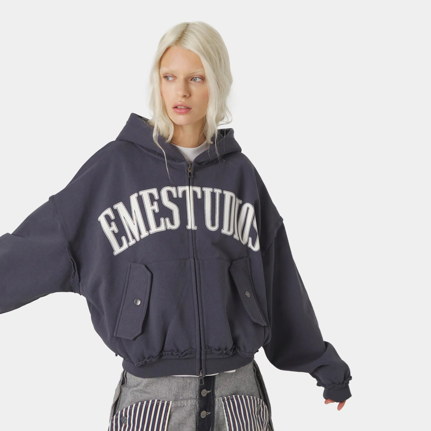 Poleron Eme Studios Vault Ombre Blue Full Zip