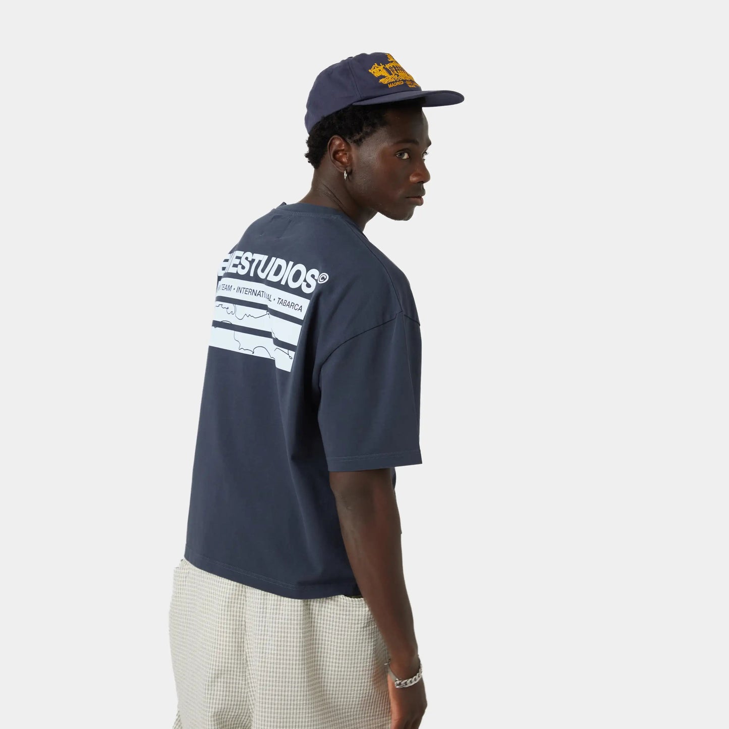 Polera Eme Studios Radar Navy Oversized Tee