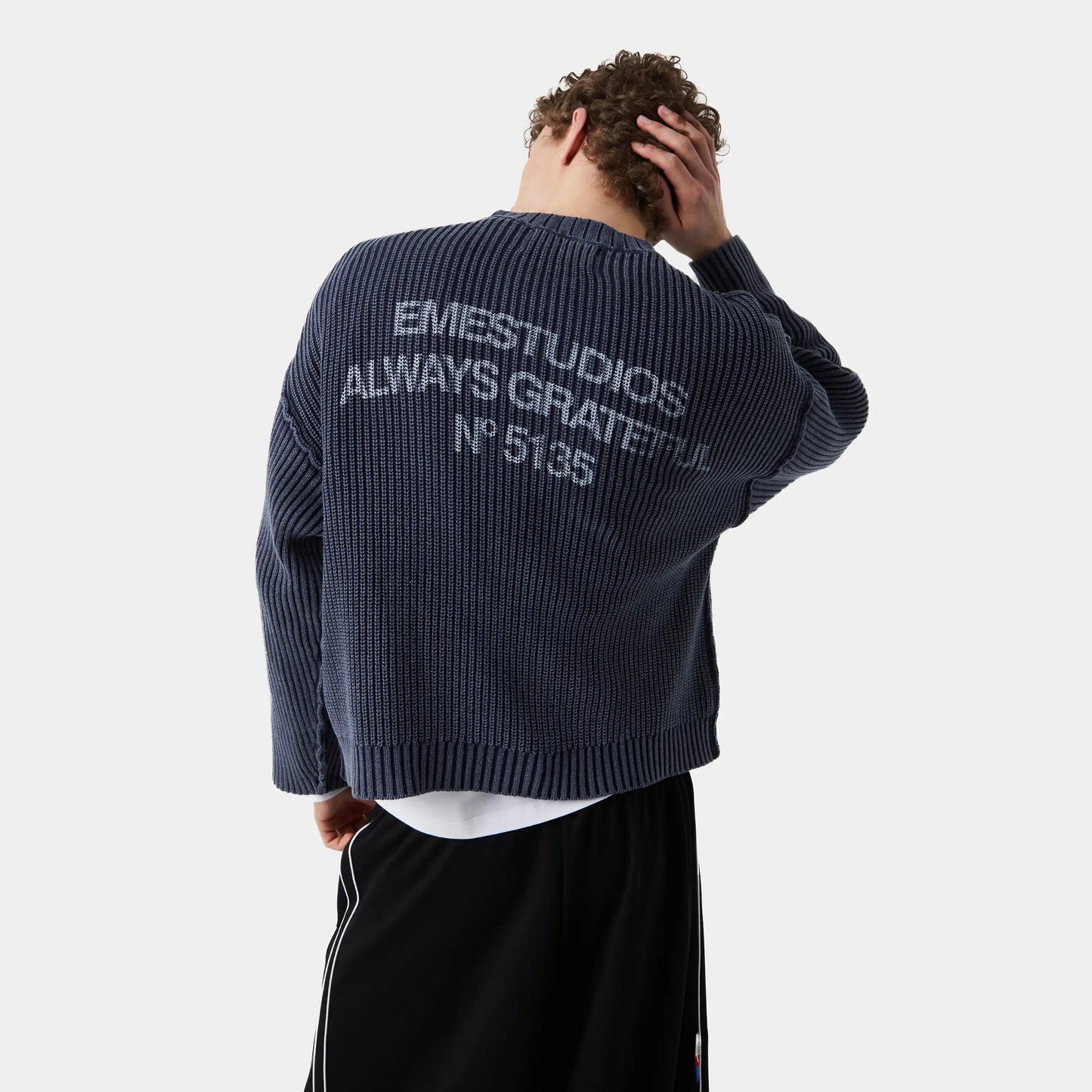 Sweater Eme Studios Collective Slate Blue Knit