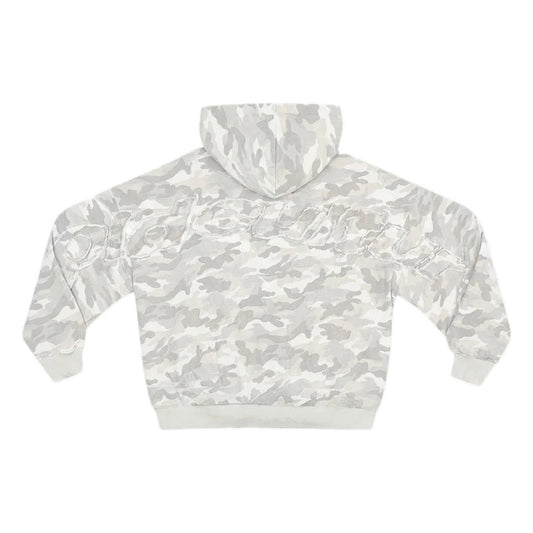 Poleron Cold Culture Distress Curved Hoodie Camo Grey