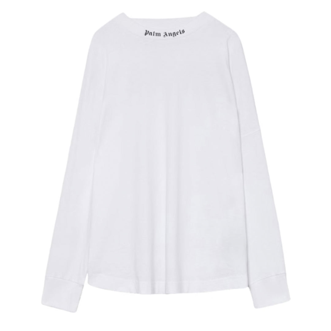 Polera Palm Angels Doubled Logo L/S White