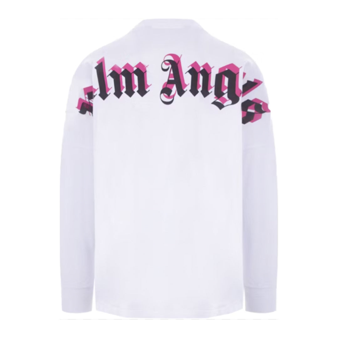 Polera Palm Angels Doubled Logo L/S White
