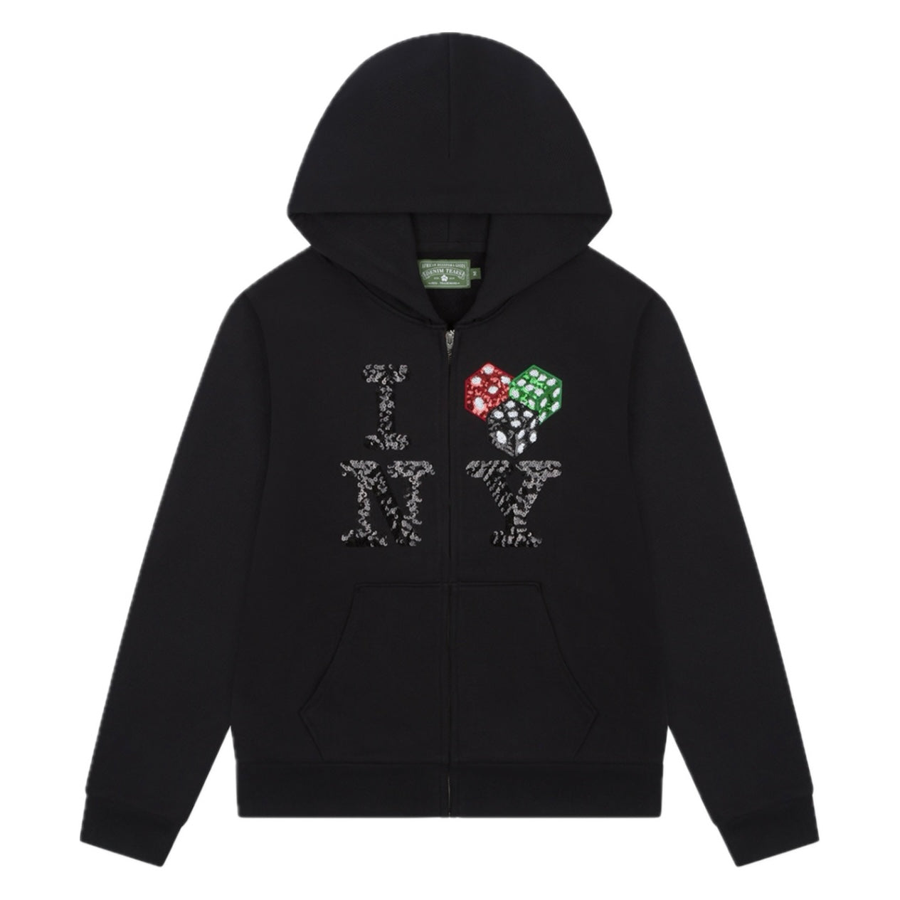【J31246】TEARS(International Version) Poleron Denim Tears Cee-Lo NY Zip Hoodie Black – Reserved