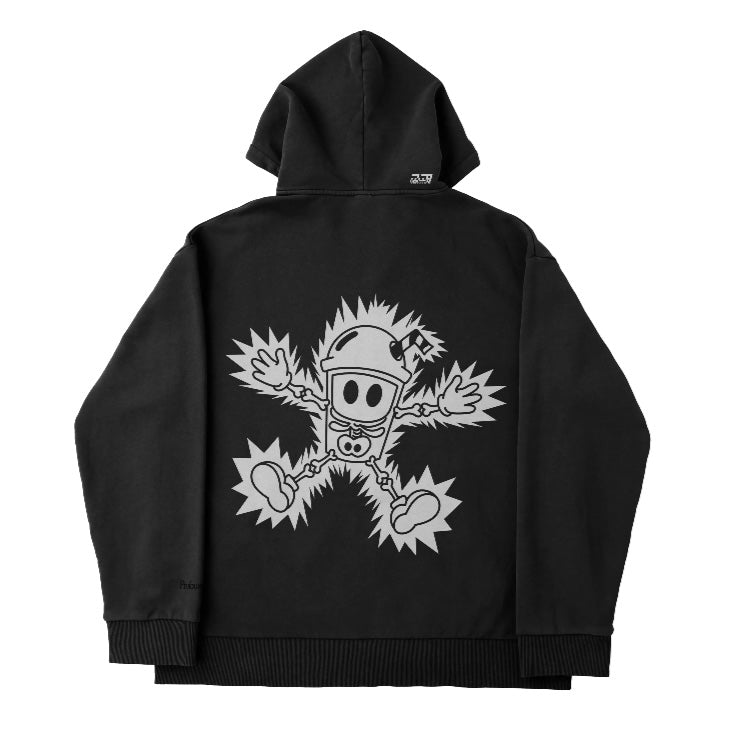 Poleron MilfShake Electric Zipper Hoodie Black