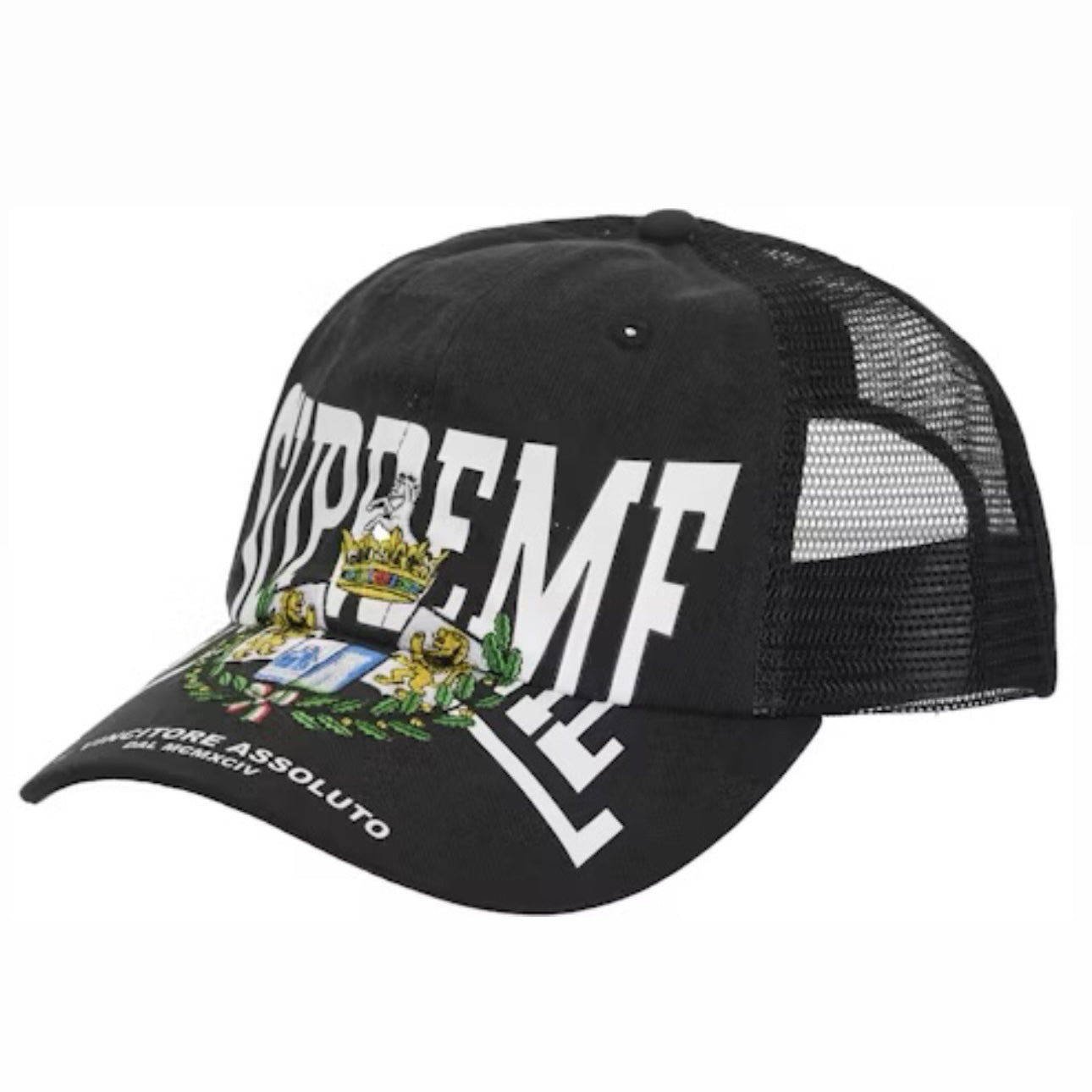 Gorro Supreme Crest Mesh Back 6-Panel Black