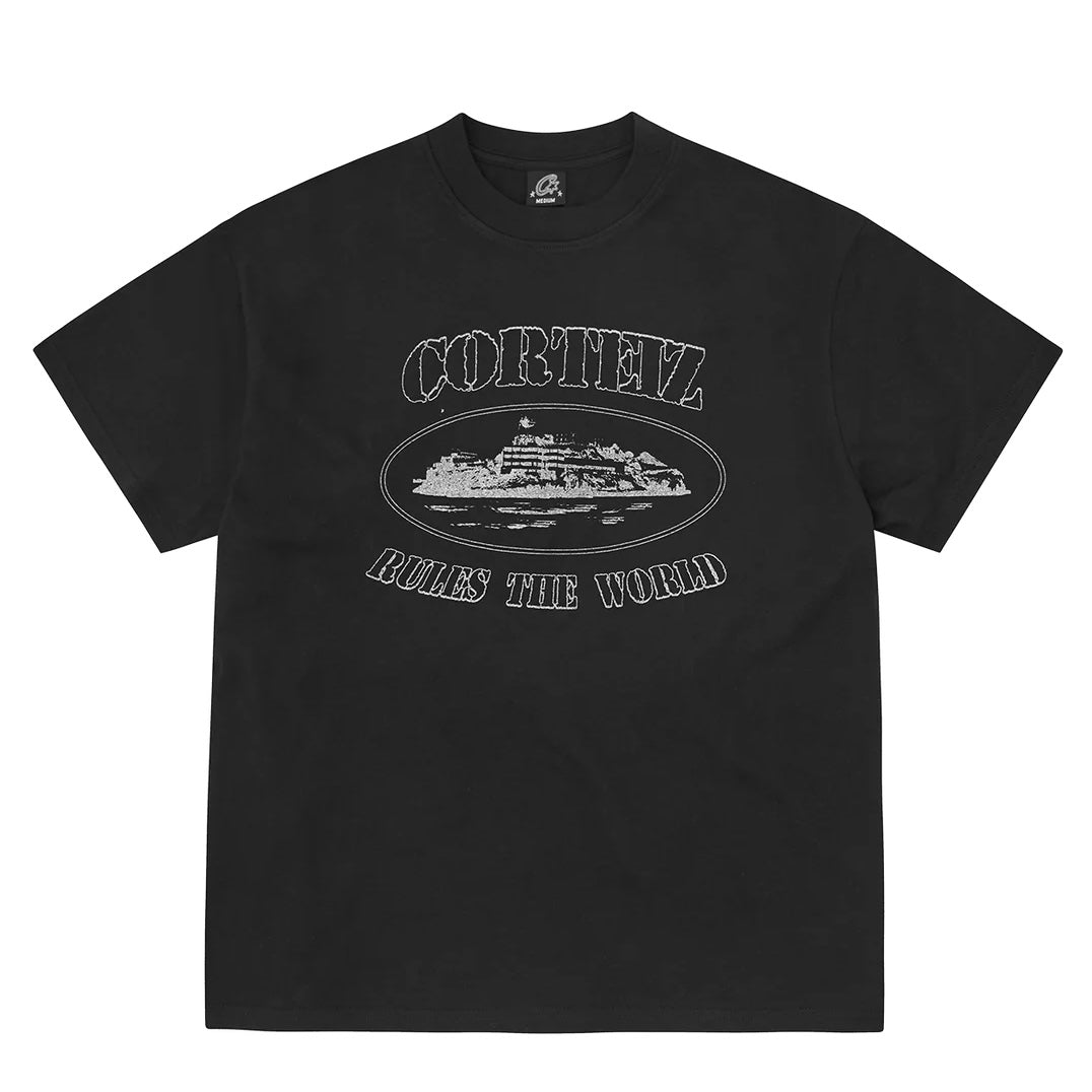 Polera Corteiz Reflective Alcatraz Triple Black