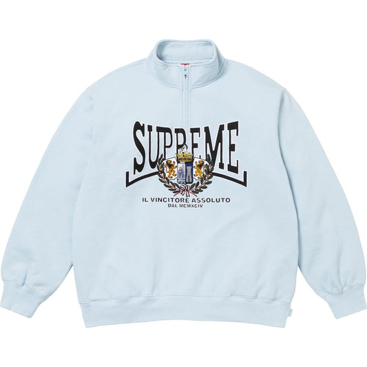 Poleron Supreme Crest Applique Half Zip Pullover Light Blue