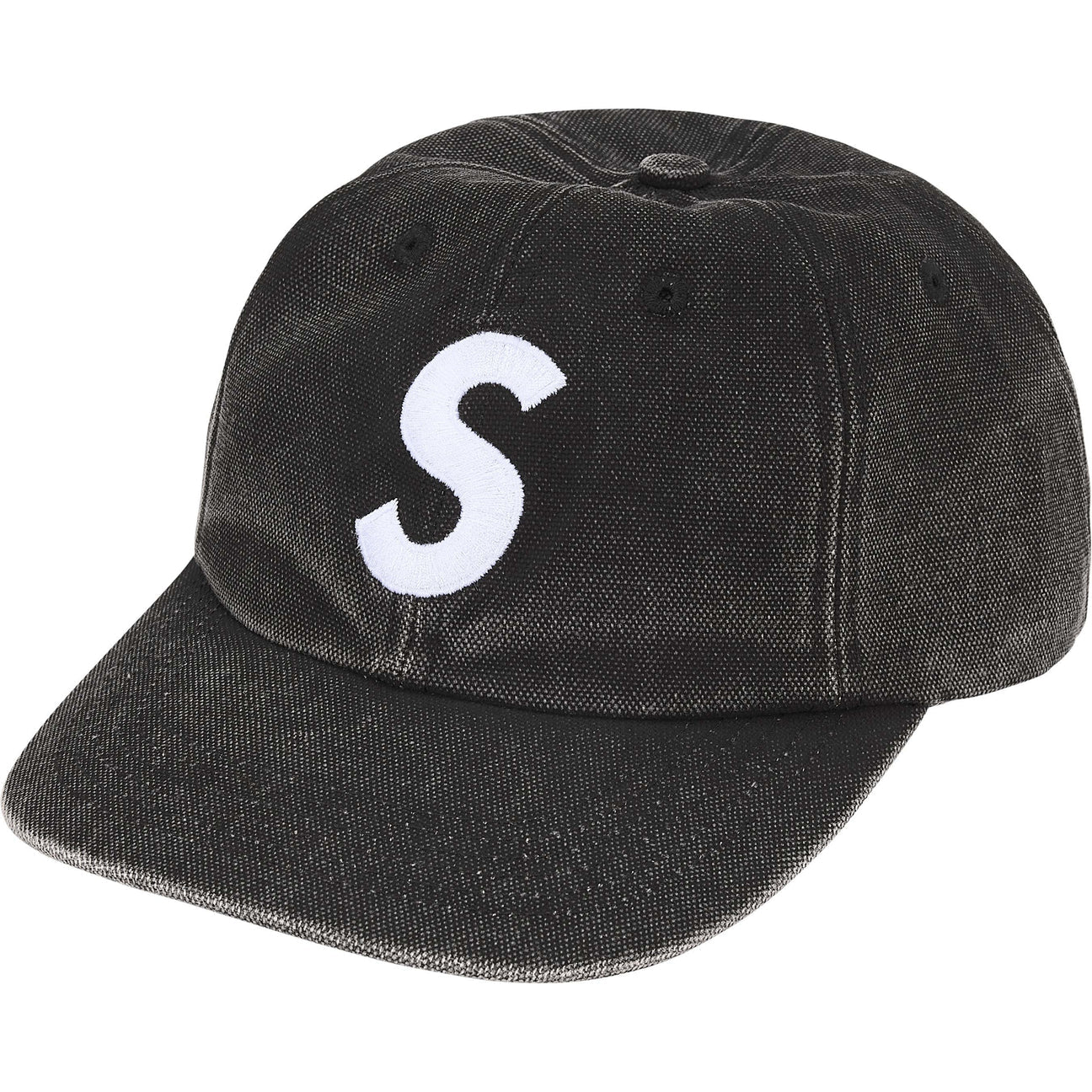 新品‼️Supreme Pigment Coated Canvas S Logo Gorro Supreme S Logo Pigment Coated Canvas 6-Panel Black