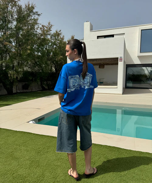 Polera Fake Gods Ice Cube Blue