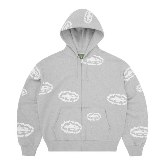 Poleron Corteiz x Denim Tears Zip Hoodie Grey FW25