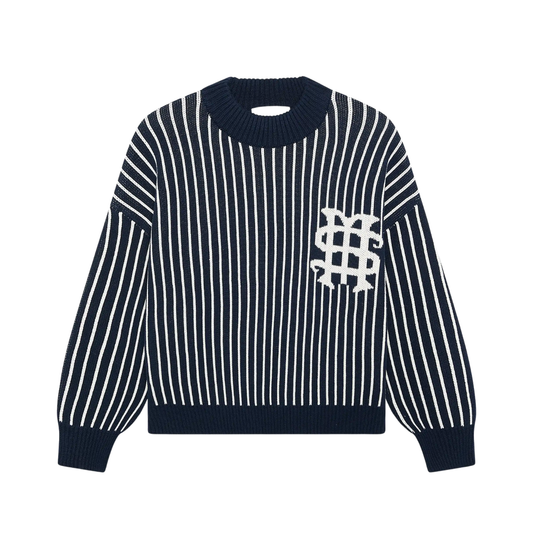 Sweater Eme Studios Badge Navy Stripes Knit